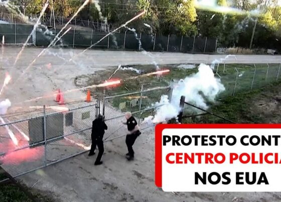 protesto-contra-construcao-de-centro-policial-nos-eua-tem-incendio-e-mais-de-30-prisoes