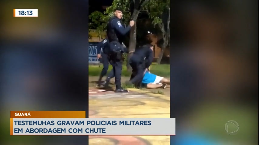 Imagens mostram policiais militares agredindo homem durante abordagem no DF
