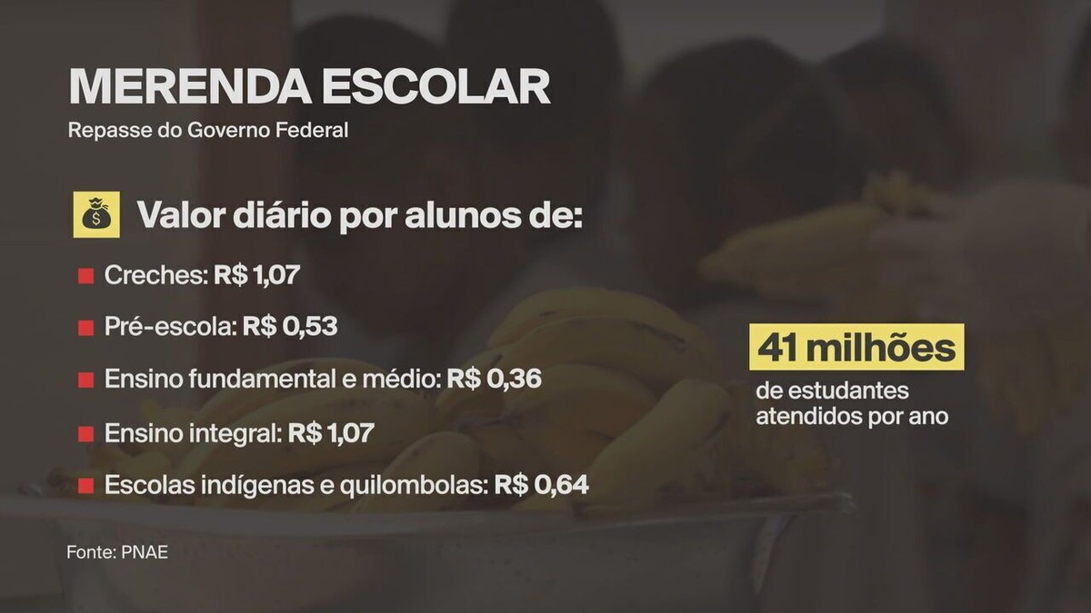 Repasse federal para a merenda escolar será reajustado em até 39%, anuncia governo