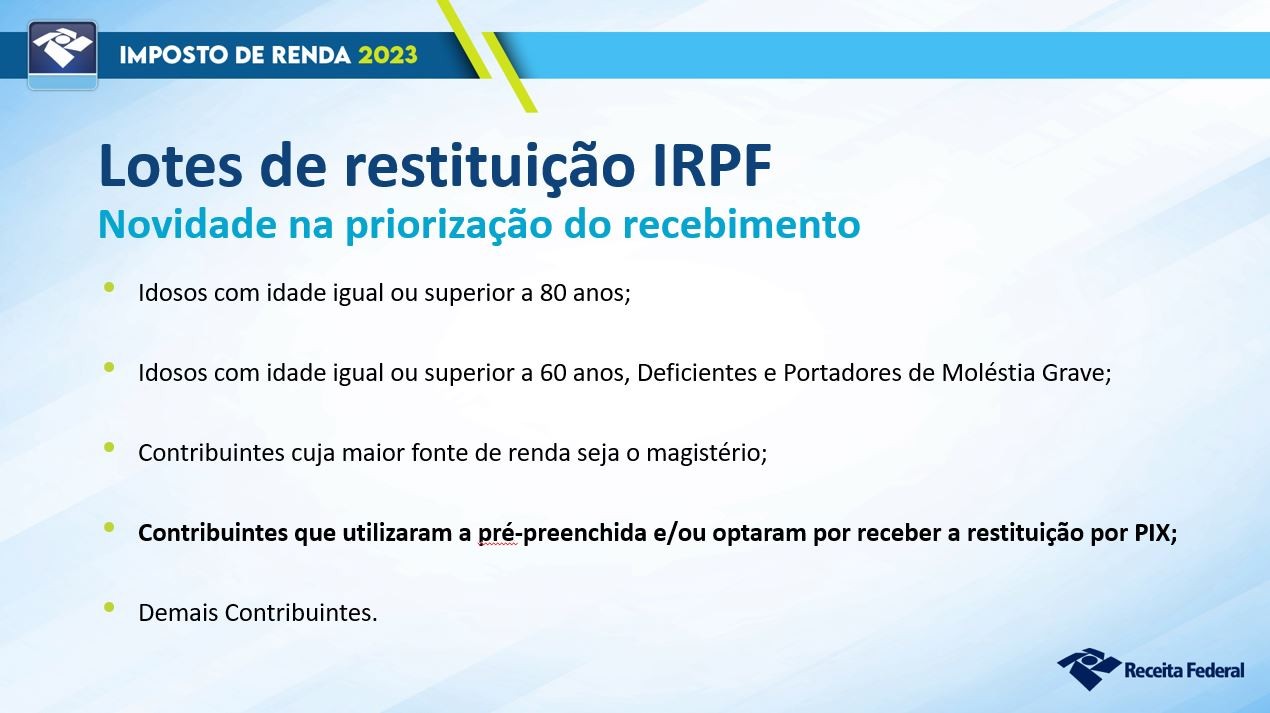 Imposto de Renda 2023: declarações pré-preenchidas e restituições via PIX terão prioridade no recebimento