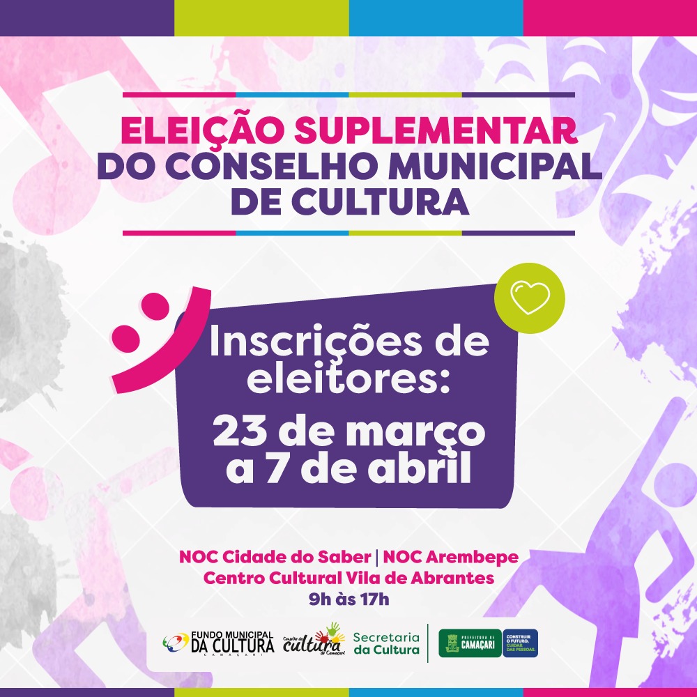 Inscrições de eleitores para pleito do Conselho de Cultura abrem nesta quinta-feira (23)