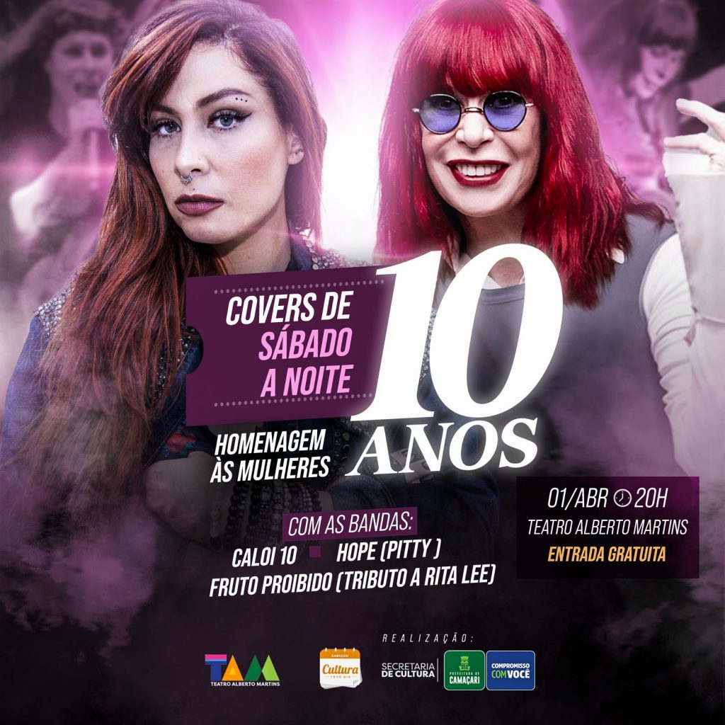 Covers de Pitty e Rita Lee são atrações em evento no Teatro Alberto Martins