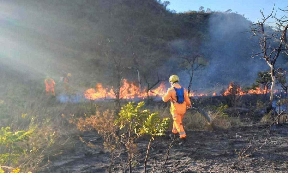 Novo incêndio atinge a Serra da Moeda, na Grande Belo Horizonte